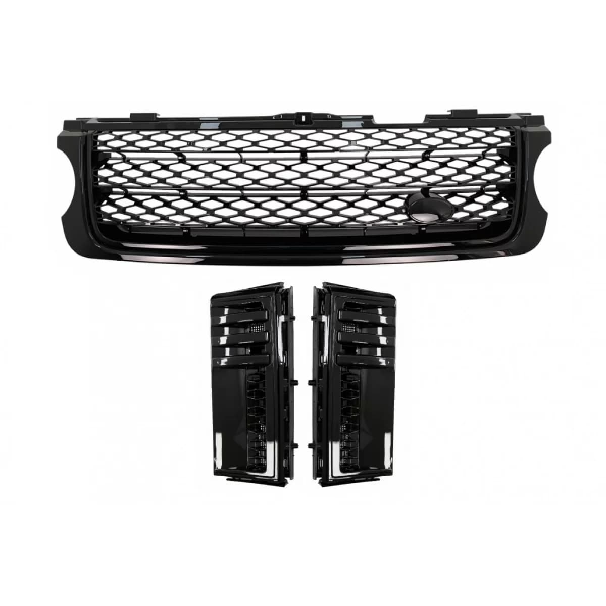 Central Grille and Side Vents Assembly suitable for Land Range Rover Vogue III L322 (2010-2012) Autobiography Look All Black Edition