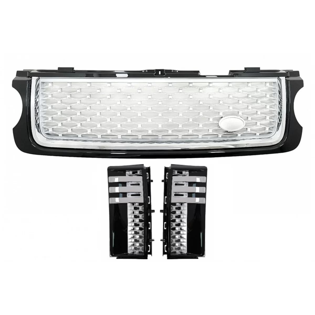 Central Grille and Side Vents Assembly suitable for Land Range Rover Vogue L322 III (2010-2012) Autobiography Look Black Edition