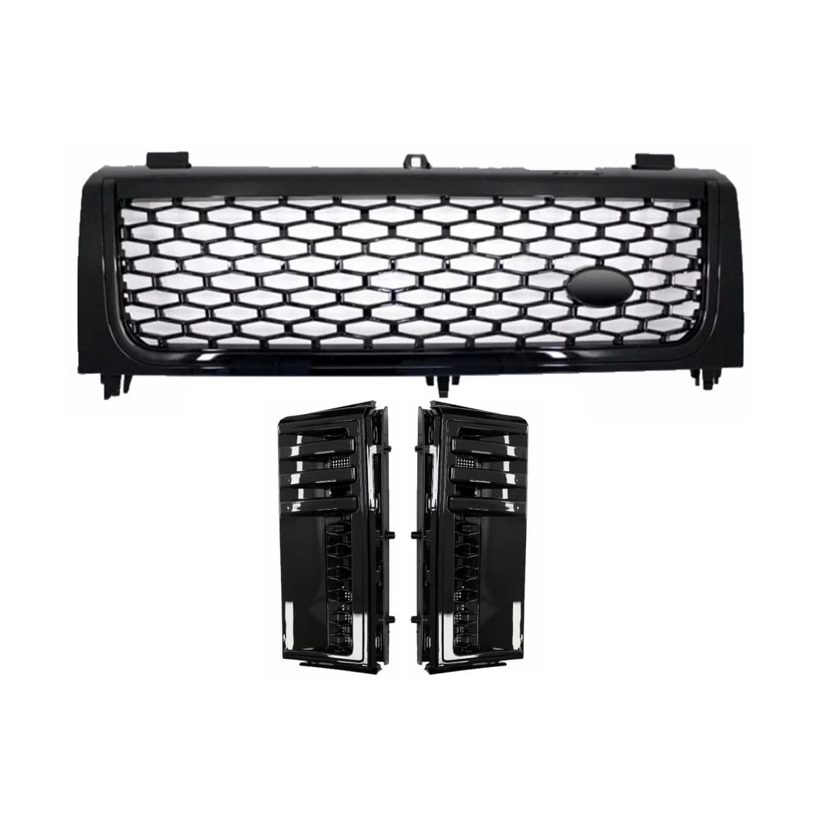 Central Grille and Side Vents Assembly suitable for Land Range Rover Vogue III L322 (2002-2005) All Black Autobiography Supercharged Edition