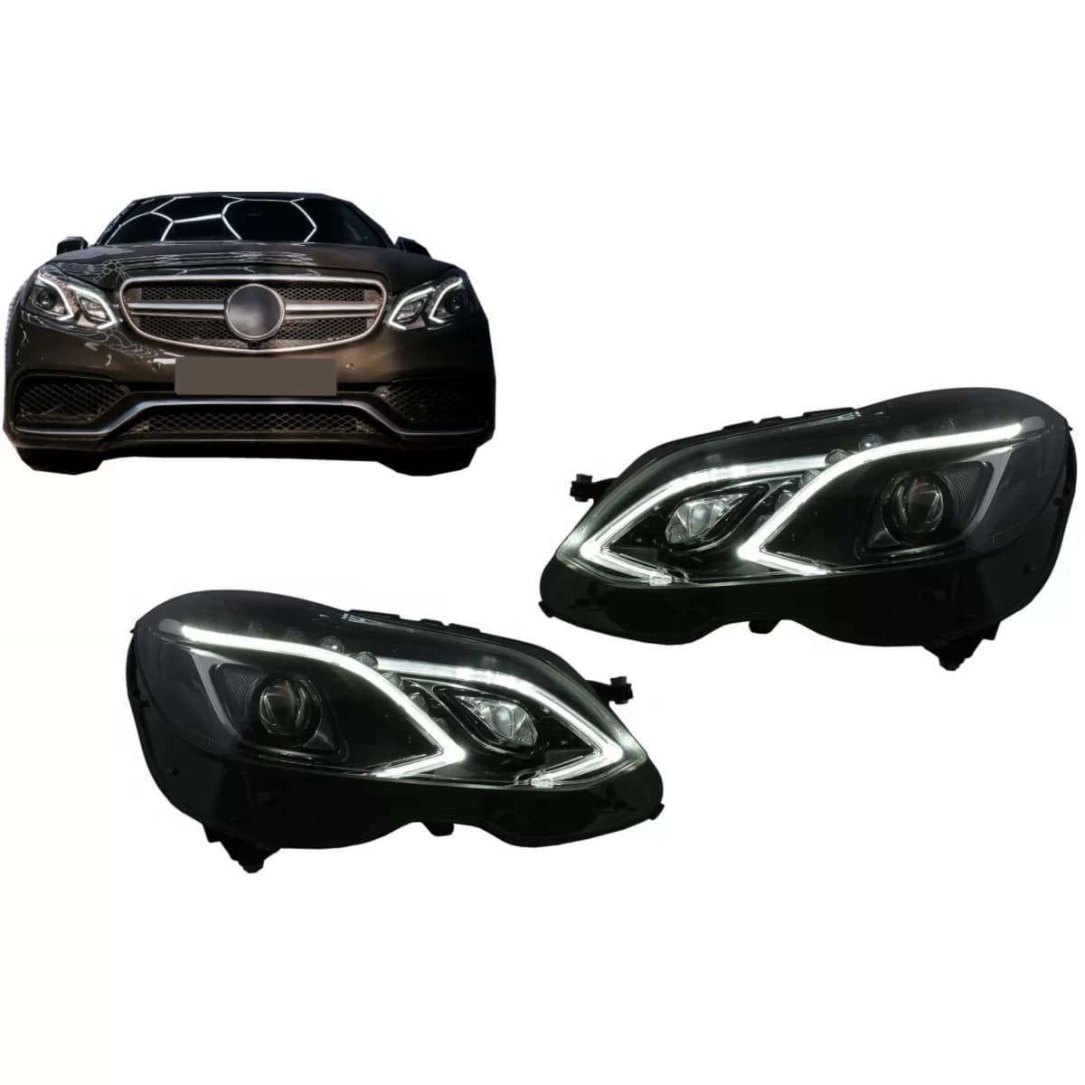 LED Headlights suitable for Mercedes E-Class W212 Facelift (2013-2016) with Xenon