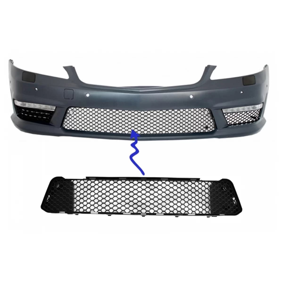Central-Lower Grille Front Bumper suitable for Mercedes S-Class W221 S63 S65 (2005-2013)