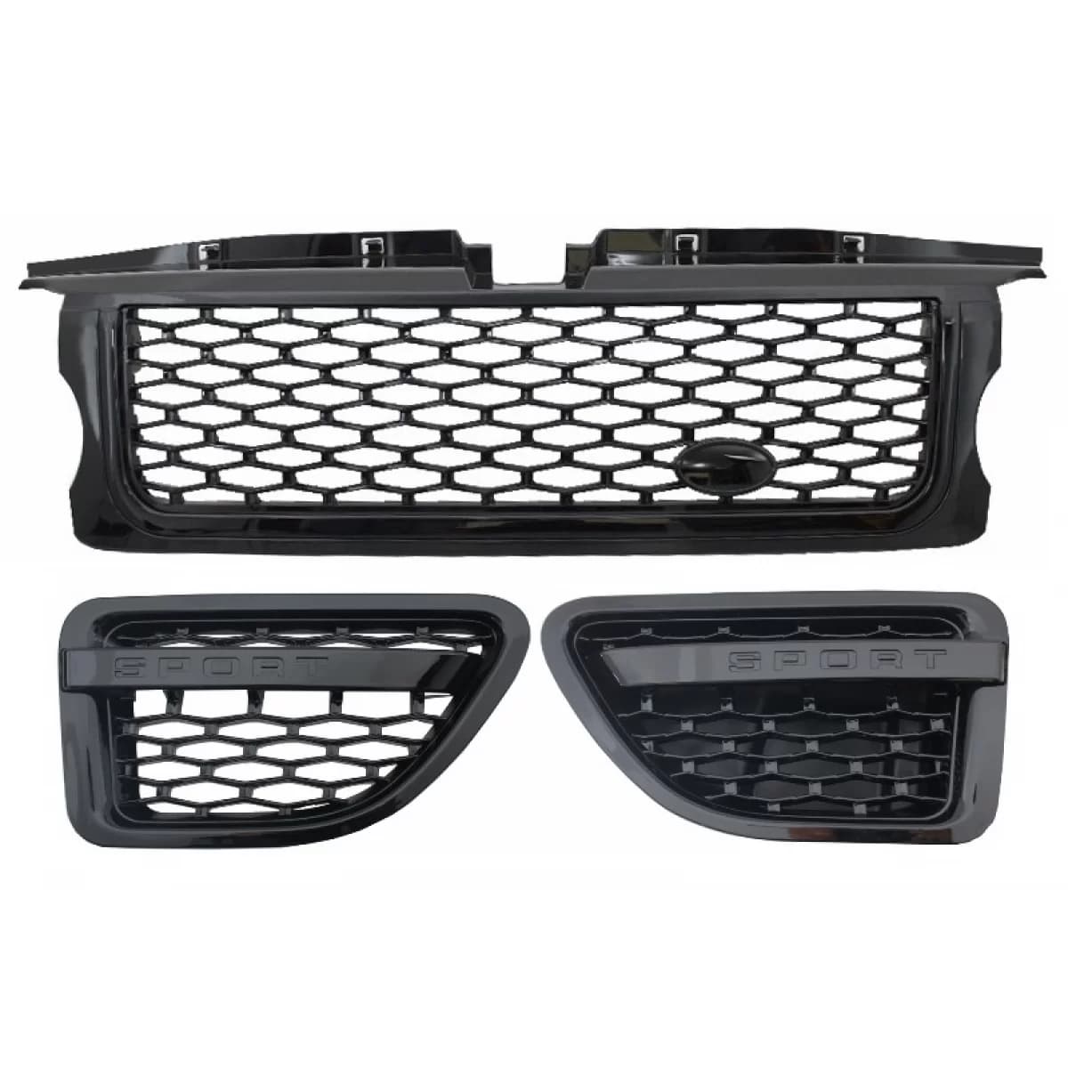 Central Grille and Side Vents Assembly suitable for Land Rover Range Rover Sport (2005-2008) L320 Autobiography Look All Black Edition