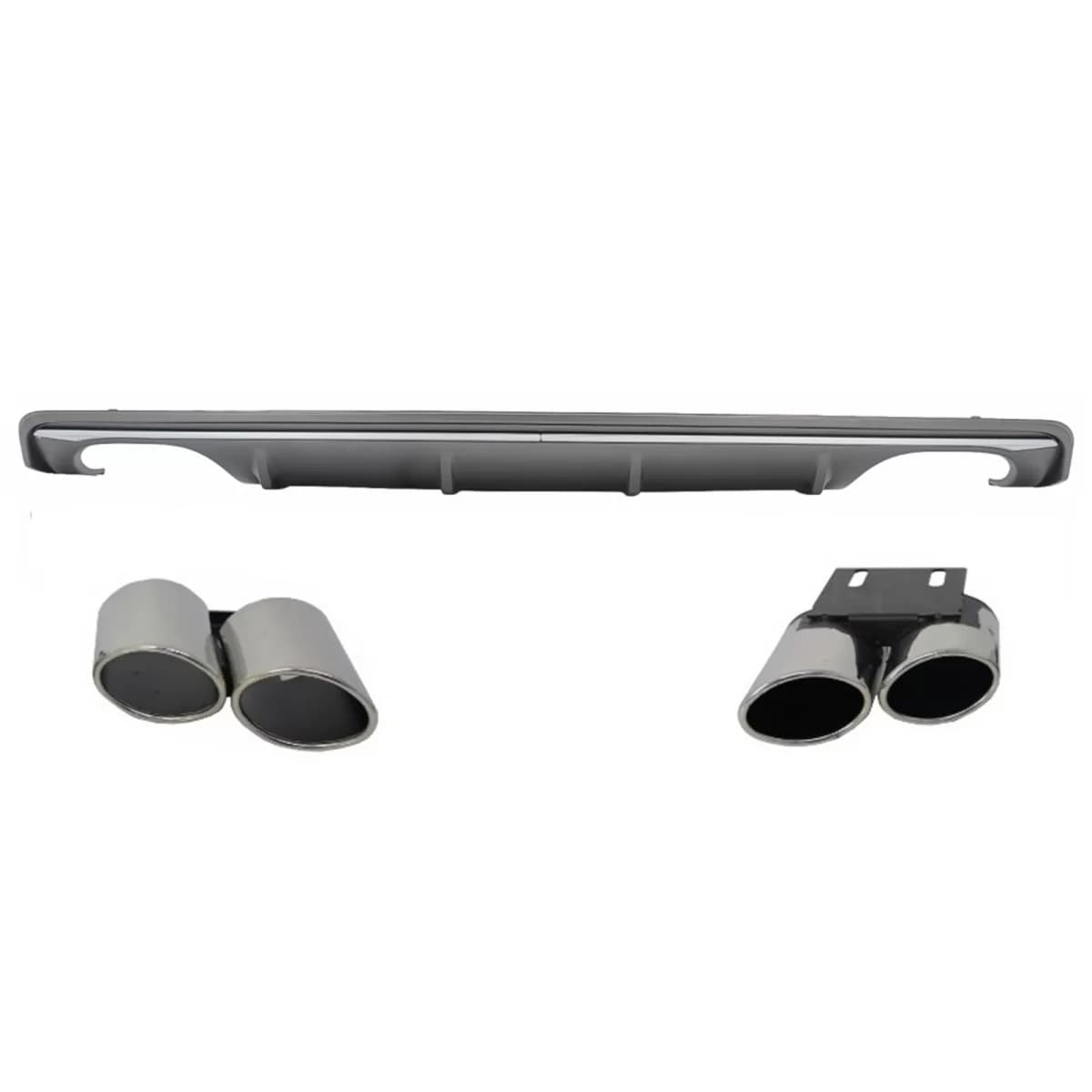 Rear Bumper Valance Diffuser suitable for Audi A3 8V Sedan (2012-2015) with Exhaust Muffler Tips Tail Pipes S3 Quad Design