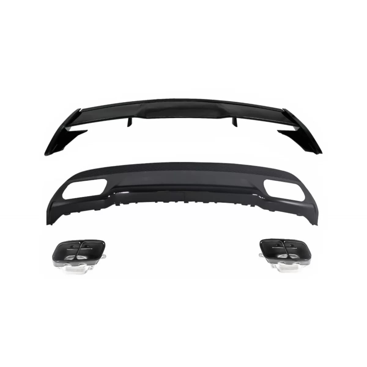 Roof Spoiler suitable for Mercedes W176 A-Class (2012-up) with Rear Diffuser and Exhaust Tips Sport Look