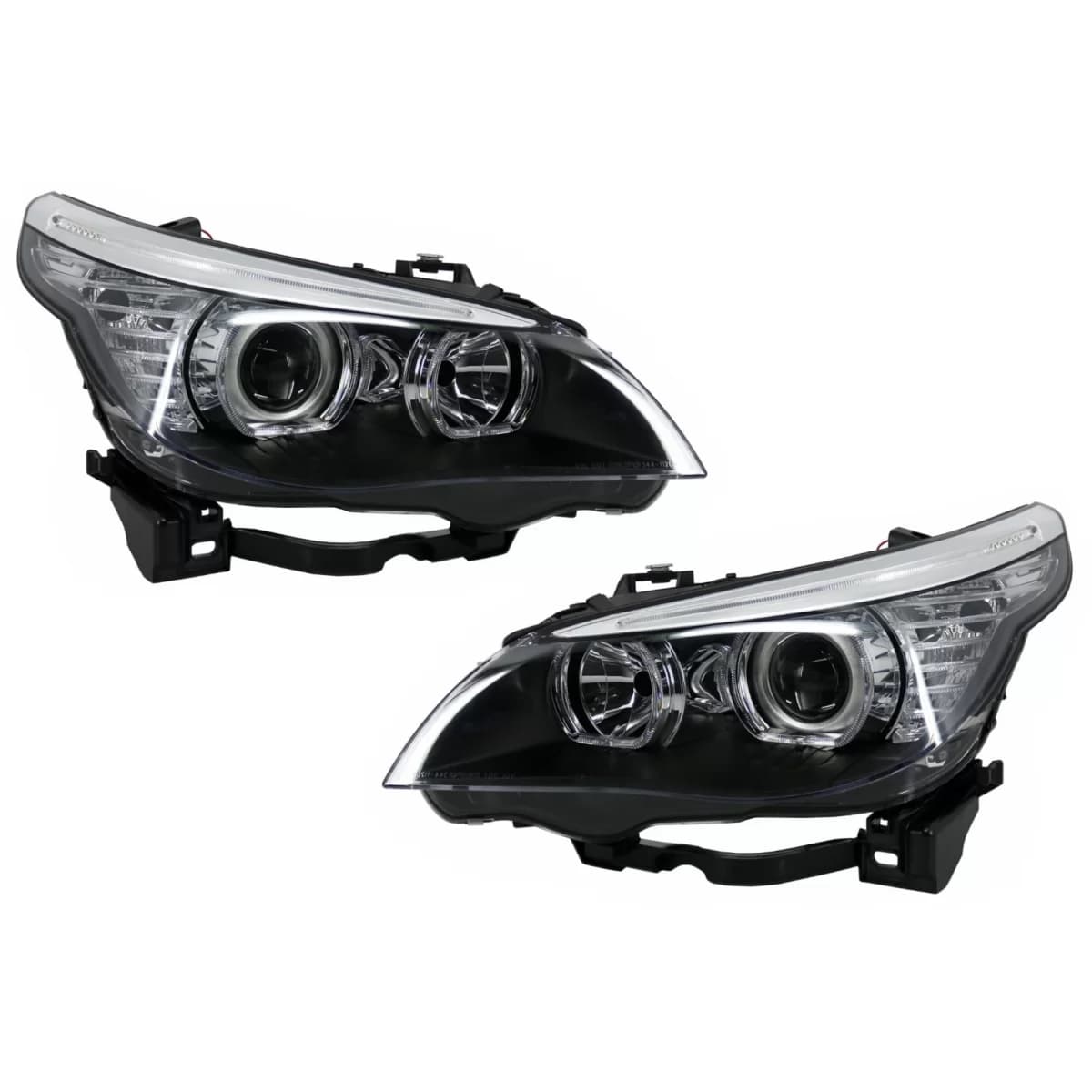 LED Dayline Angel Eyes Headlights suitable for BMW 5 Series E60 E61 (2003-2007) LCI Look