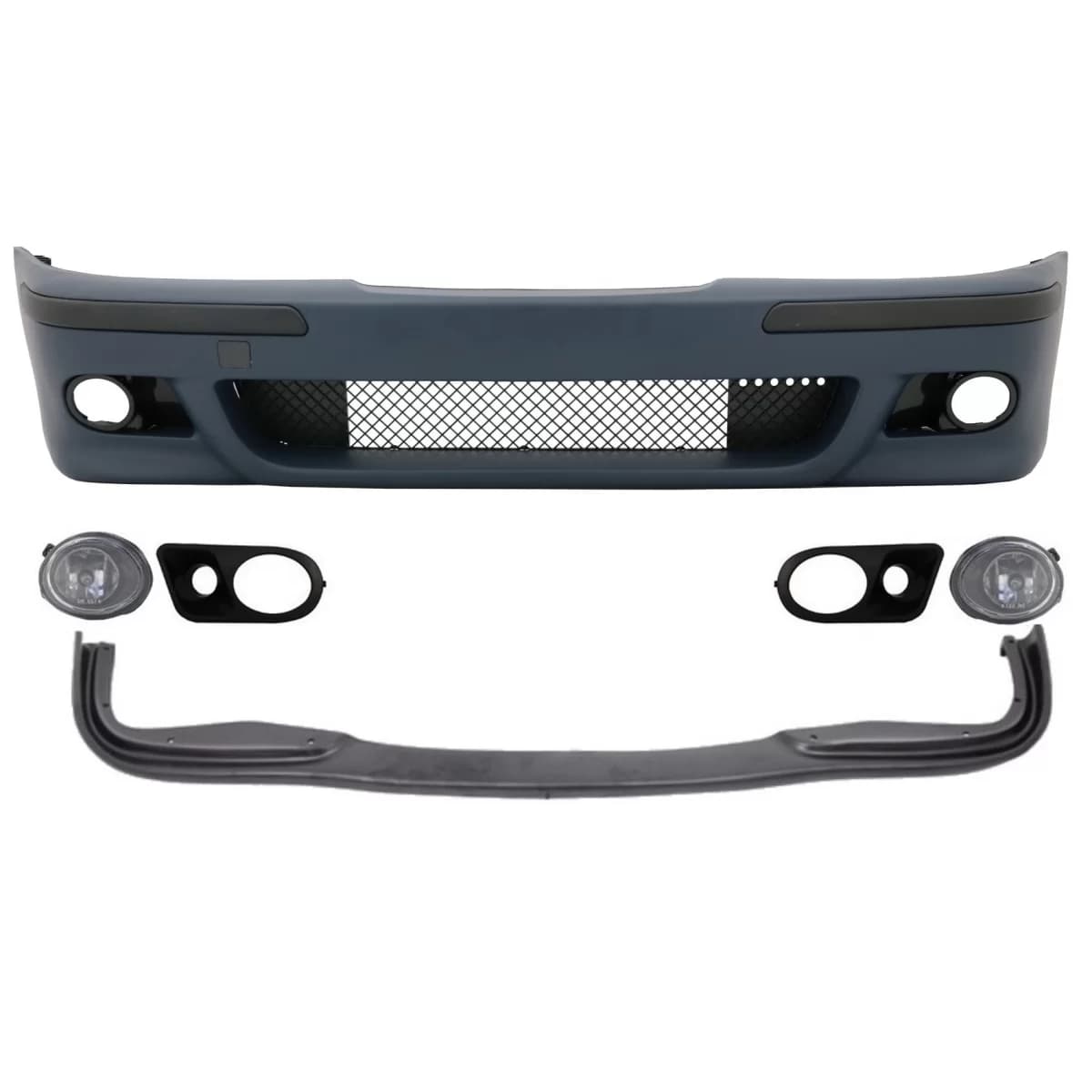 Body Kit Front Bumper Spoiler Fog Lights Clear/Chrome Covers suitable for BMW E39 5 Series 95-03 M5 Design
