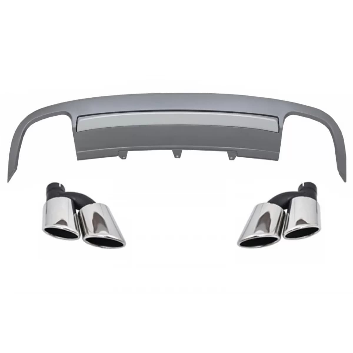 Rear Bumper Diffuser with Exhaust Muffler Tips suitable for Audi A5 8T Sportback Standard Non Facelift (2007-2011) S5 Design
