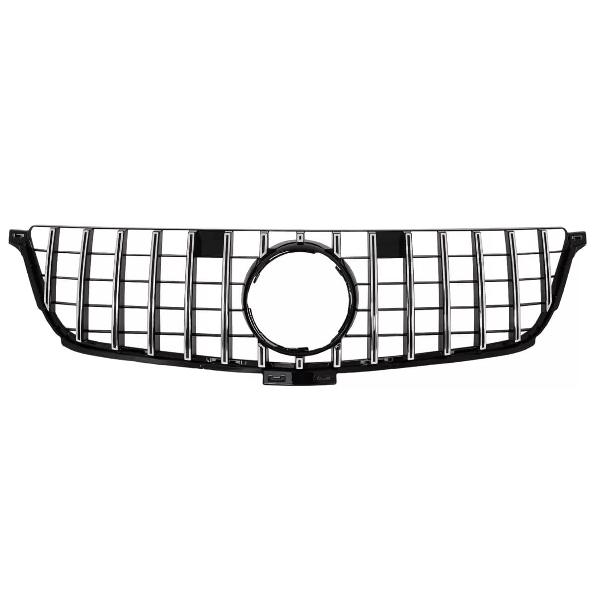 Front Grille suitable for Mercedes ML-Class W166 (2012-2014) GT-R Panamericana Design Black Chrome