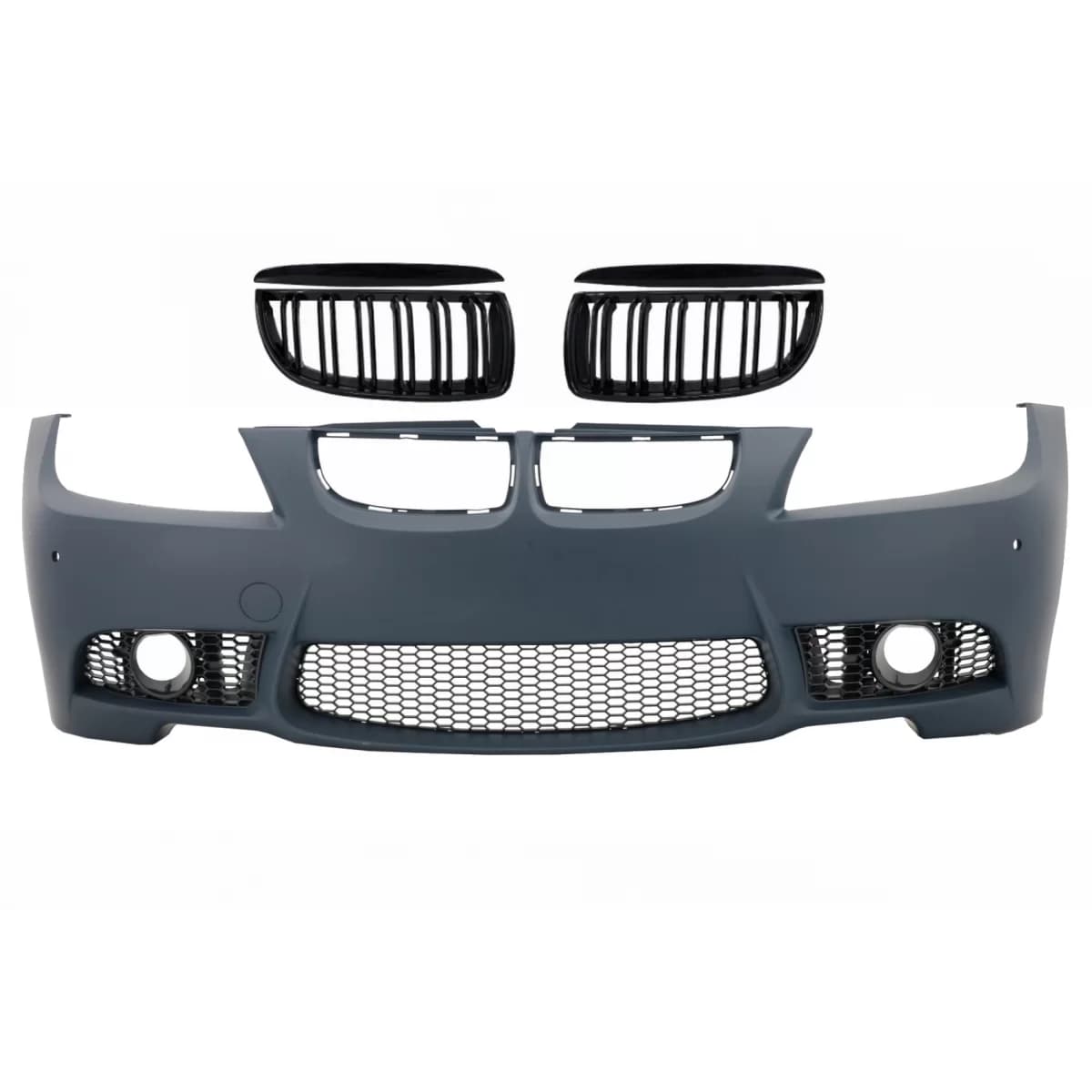Front Bumper with Kidney Grilles Double Stripe suitable for BMW 3 series E90 E91 Pre-LCI (2004-2008) Sedan Touring M3 Design