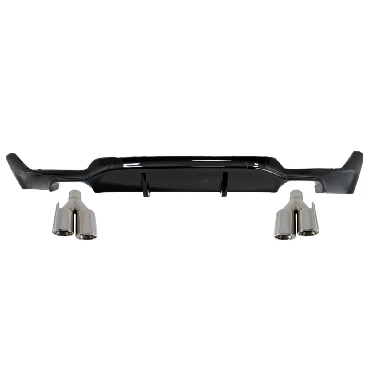 Rear Bumper Air Diffuser with Exhaust Muffler Tips Quad suitable for BMW F32 F33 F36 (2013-) Coupe Cabrio 4 Series M Performance Design Piano Black