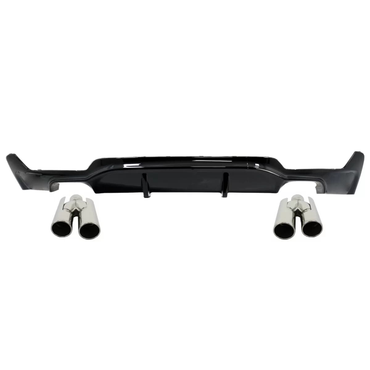 Rear Bumper Diffuser with Exhaust Muffler Tips suitable for BMW F32 F33 F36 (2013-) Coupe Cabrio 4 Series M Performance Design Piano Black