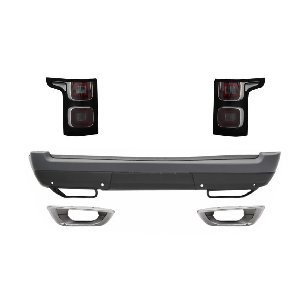 Rear Bumper with Exhaust and Full LED Taillights suitable for Range Rover Vogue L405 (2013-2017) Facelift Design