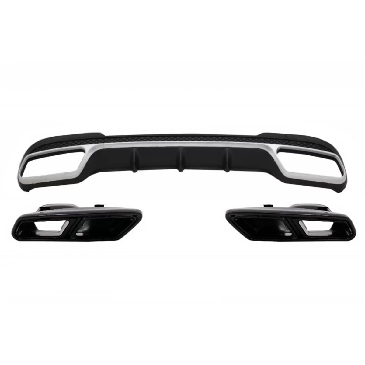Rear Diffuser with Exhaust Muffler Tips Black suitable for MERCEDES E-Class W212 S212 Facelift (2013-2016) only Sport package Bumper