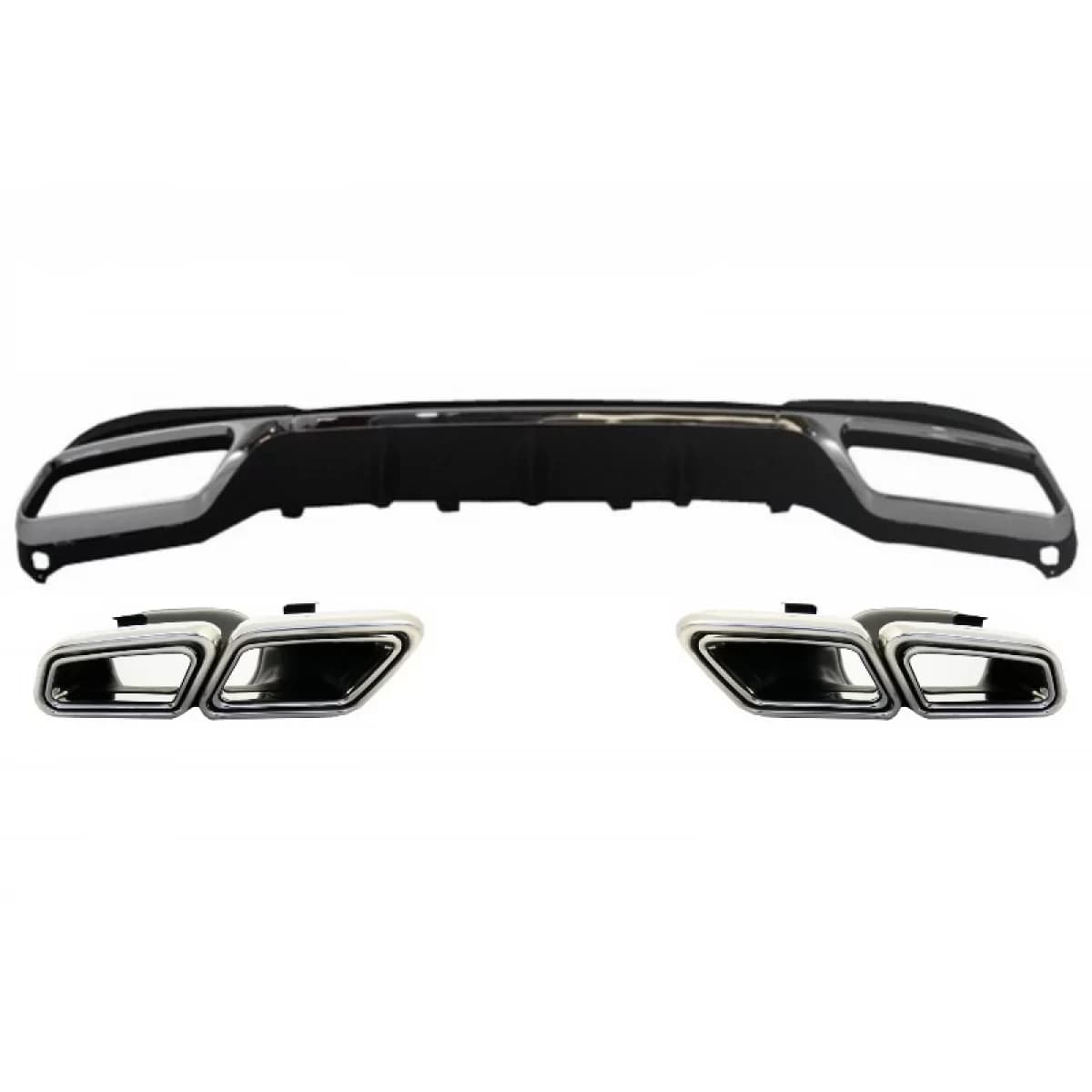 Rear Diffuser with Exhaust Muffler Tips suitable for MERCEDES E-Class W212 S212 Facelift (2013-2016) only Sport package Bumper