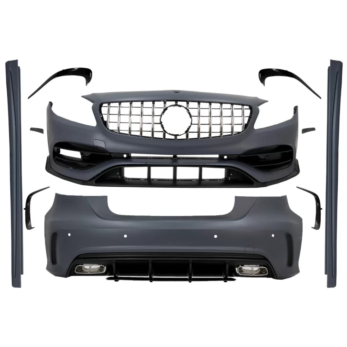 Body Kit with Grille suitable for Mercedes A-Class W176 (2012-2018) Facelift A45 Design