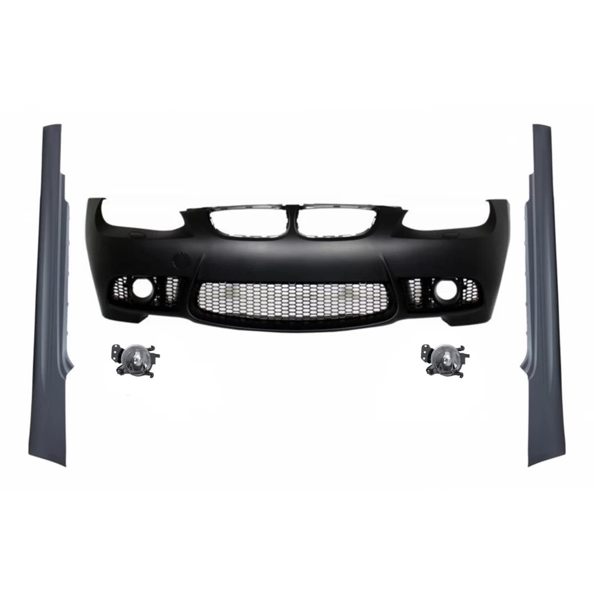 Front Bumper with Fog Lights Projectors and Side Skirts suitable for BMW 3 Series E92 E93 (2006-2009) M3 Look