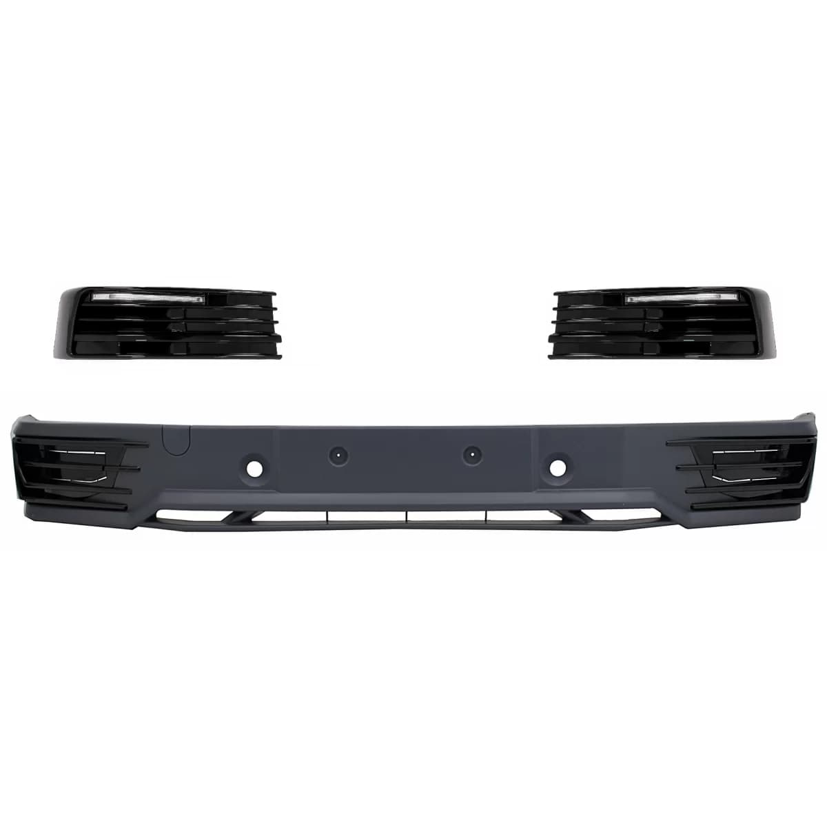 Front Bumper Spoiler with LED DRL Daytime Running Lights suitable for VW Transporter T6 (2015-up) Sportline Design