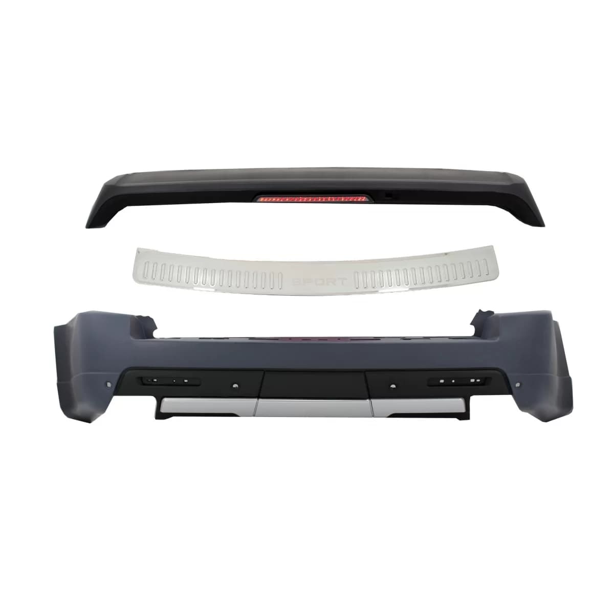 Rear Bumper with Foot Plate Aluminum and Roof Spoiler suitable for Land Rover Range Rover Sport (2005-2009) L320 Autobiography Design