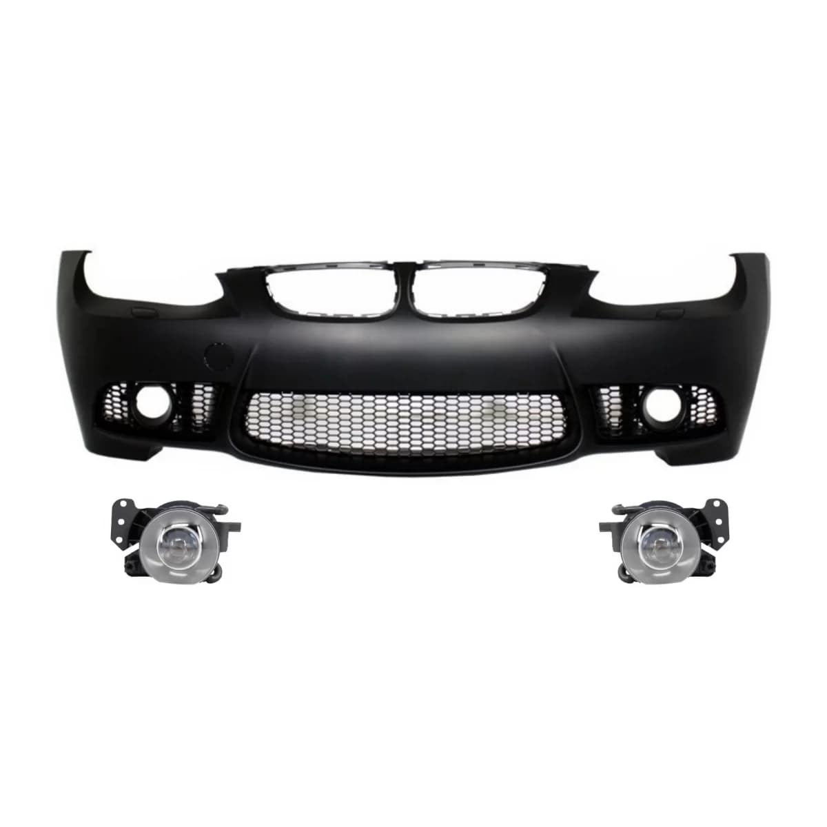 Front Bumper with Fog Light Projectors suitable for BMW 3 Series E92 Coupe E93 Cabrio (2006-2009) M3 Look Without PDC