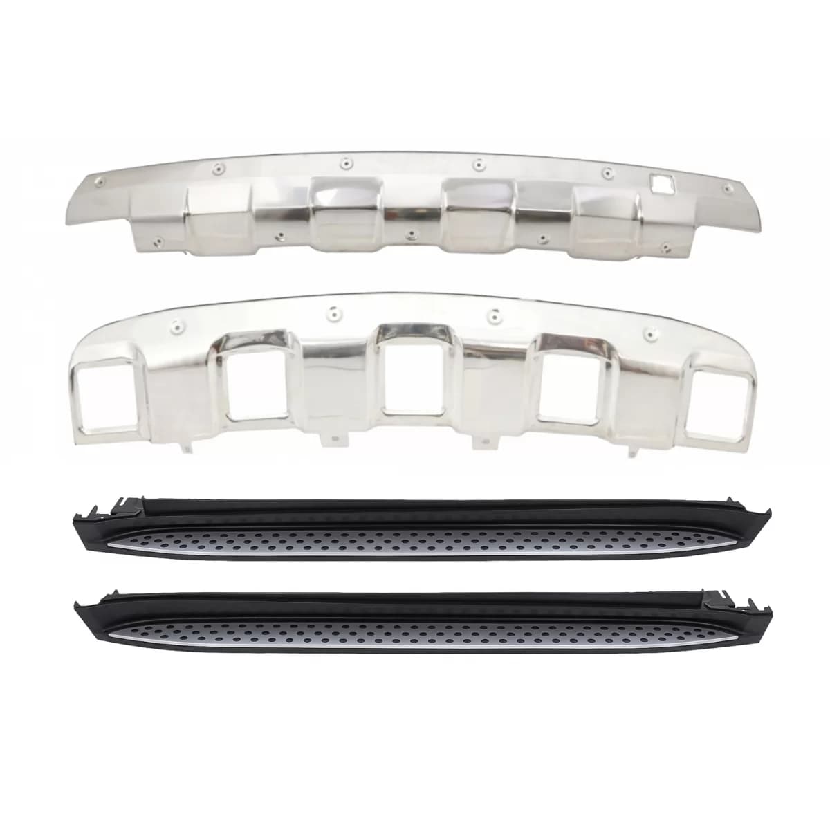 Running Boards Side Steps with Skid Plates Off Road suitable for Mercedes M-Class ML W164 (2005-2008)