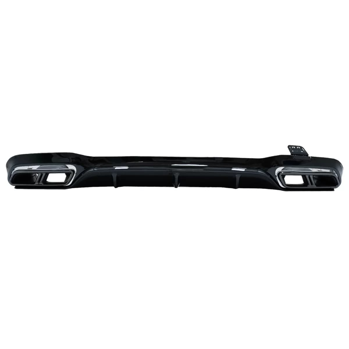 Rear Bumper Air Diffuser with Exhaust Muffler Tips suitable for Mercedes E-Class W213 Sport Line (2016-2019) E63s Design All Black Night Package