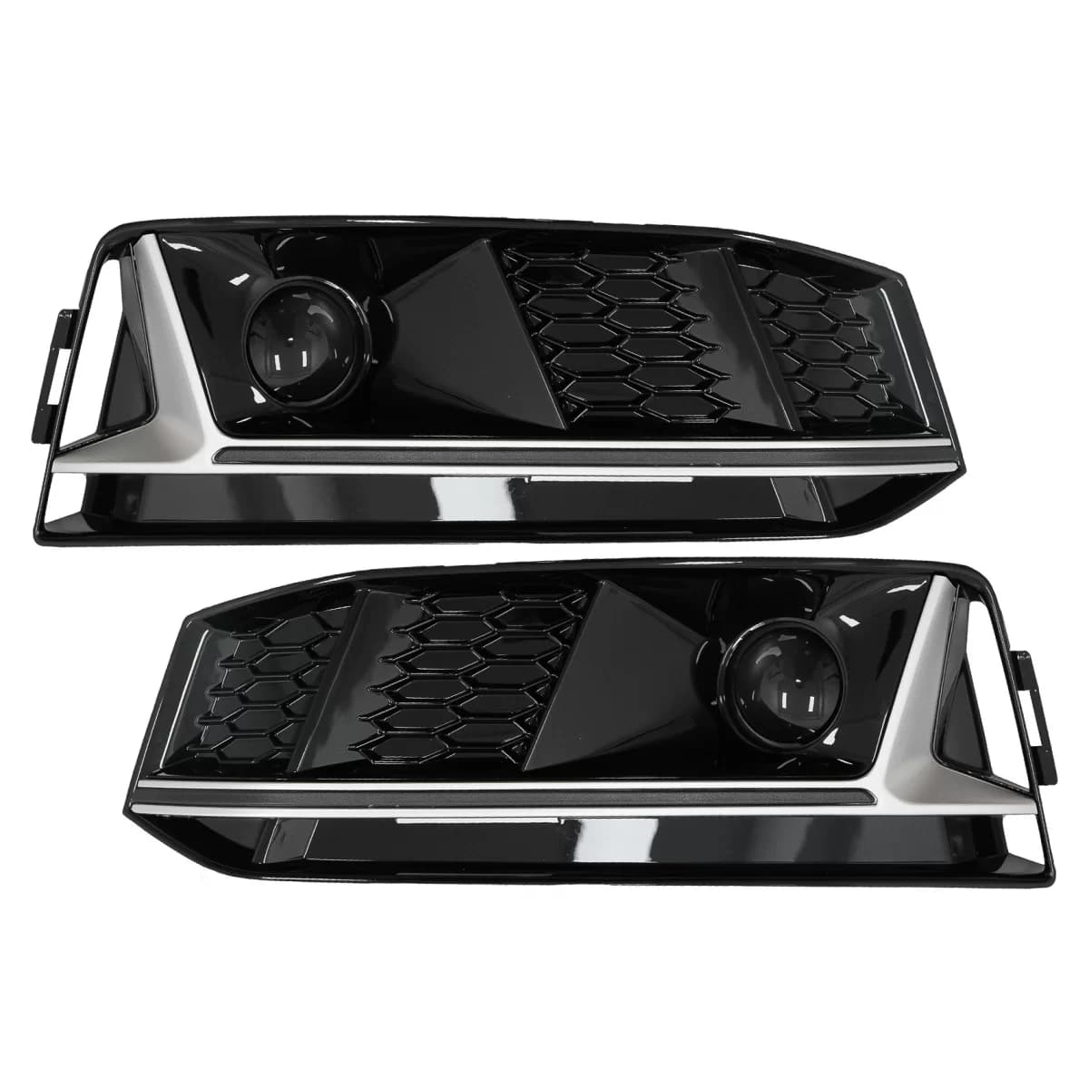 Bumper Lower Grille ACC Covers Side Grilles suitable for Audi A4 B9 S-Line Sedan Avant (2016-2018) RS4 Design Silver Edition