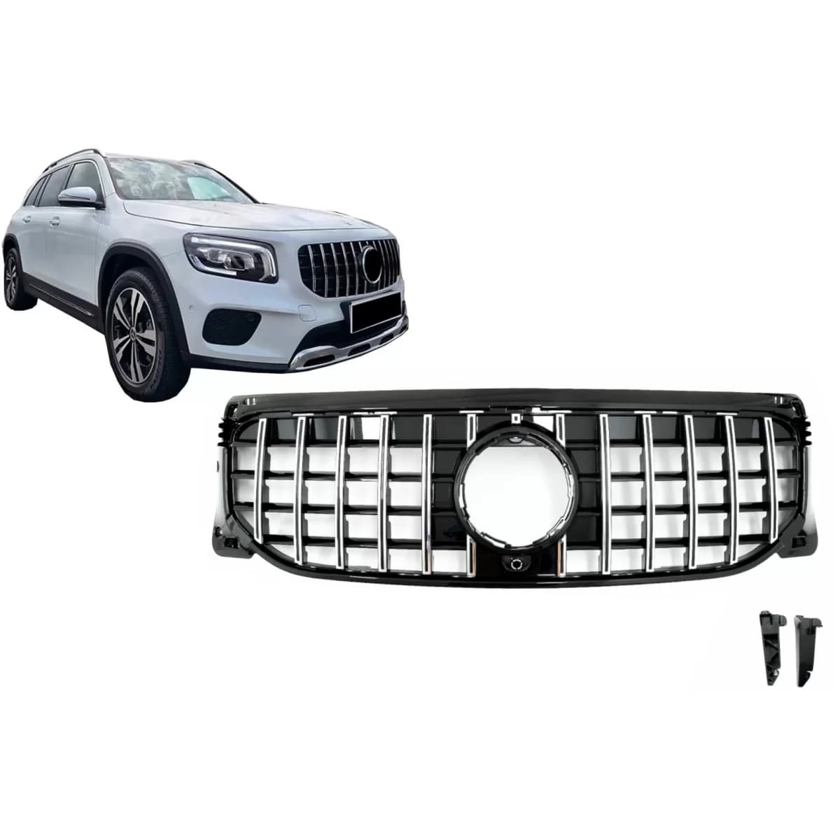 Front Grille suitable for Mercedes GLB-Class X247 (2019-2023) GT-R Panamericana Design Chrome
