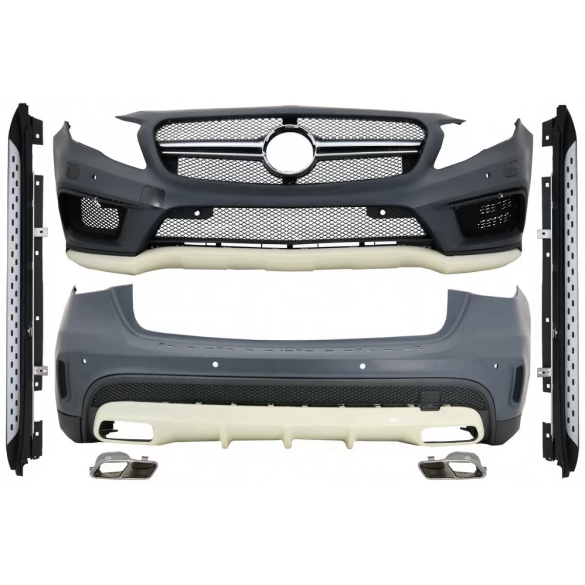 Complete Body Kit with Running Boards Side Steps suitable for Mercedes GLA X156 (2014-2016)