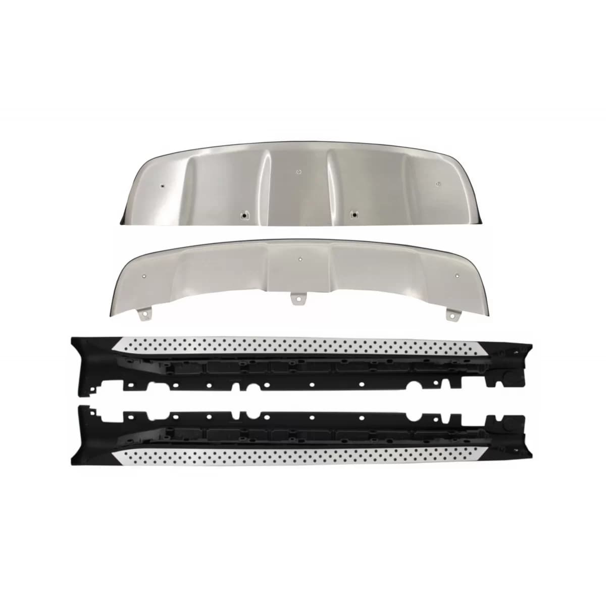Skid Plates Off Road with Running Boards Side Steps suitable for BMW X6 E71 (2008-2014) Stainless Steel