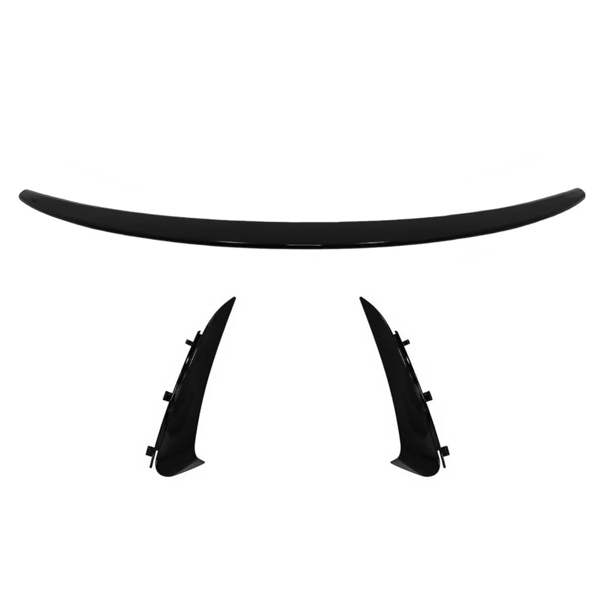 Trunk Boot Spoiler with Rear Bumper Flaps Side Fins Flics suitable for Mercedes C-Class Coupe C205 (2014-2019) Piano Black