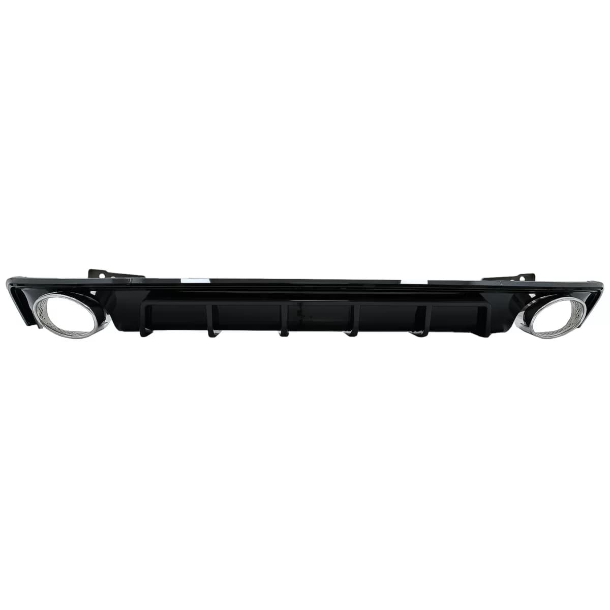 Rear Bumper Valance Diffuser and Exhaust Tips suitable for Audi A6 C8 4K Avant Sedan (2018-up) RS6 Design Piano Black