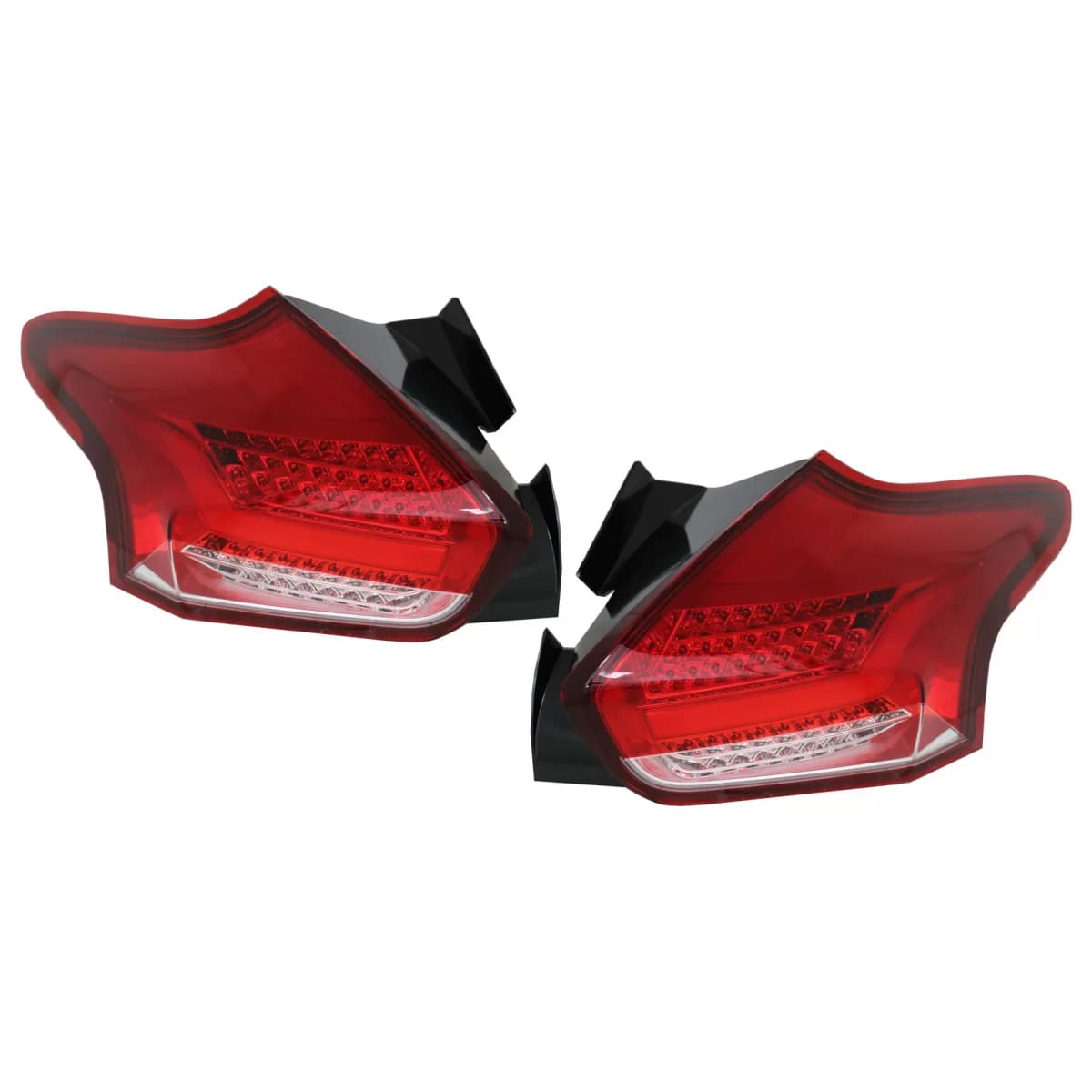 Taillights suitable for Ford Focus MK 3 Hatchback Facelift (2015-2018) Full LED BAR With Flowing Dynamic Sequential Turning Lights, Red White