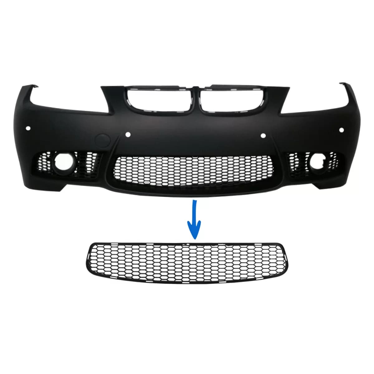 Front Bumper Middle Lower Grille suitable for BMW 3 series E90 E91 Pre-LCI (2004-2008) E92 E93 Pre-LCI (2006-2009) M3 Design