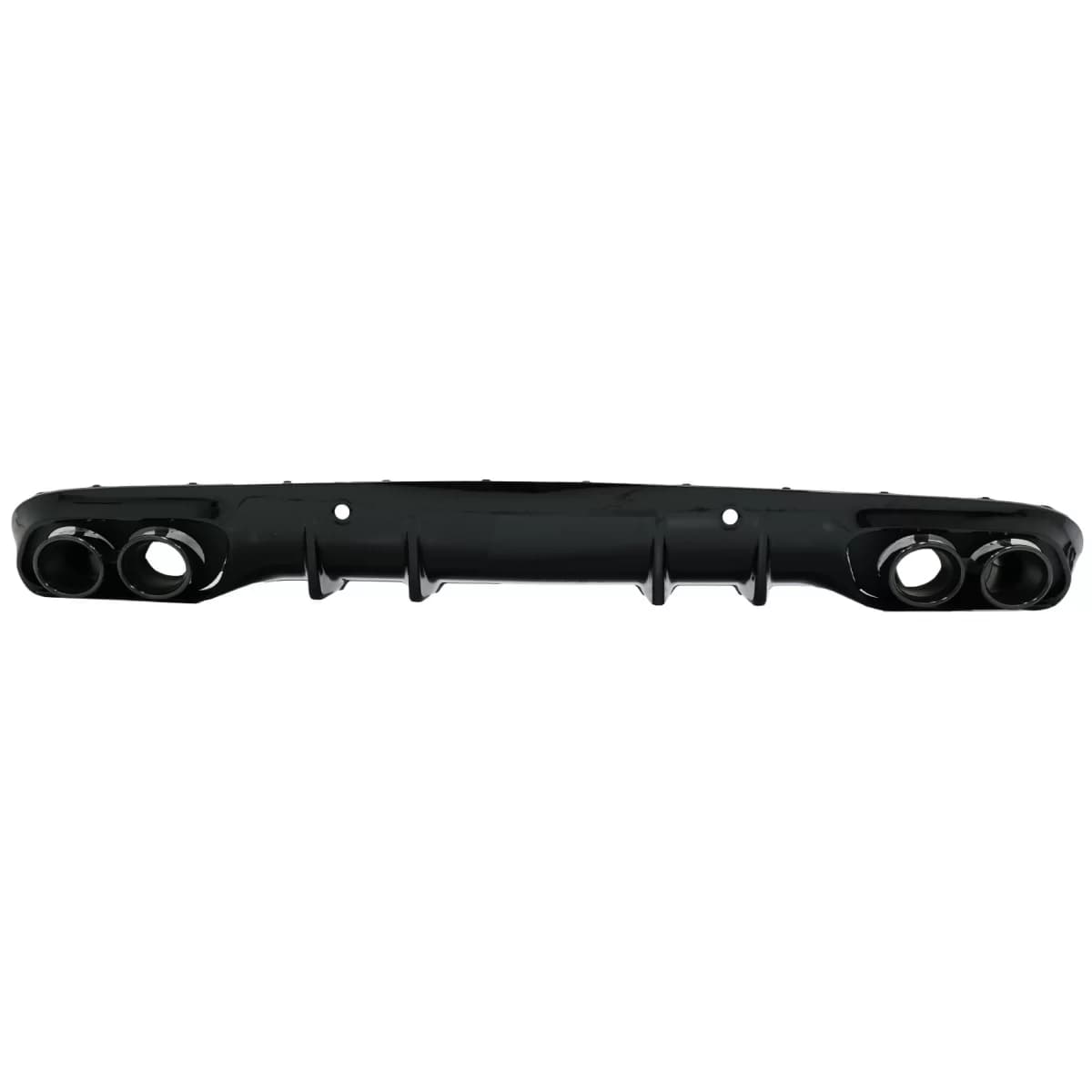 Rear Bumper Valance Diffuser Double Outlet with Exhaust Tips suitable for Mercedes C-Class C205 A205 Coupe Cabriolet (2014-2019) C43 Design Night Package