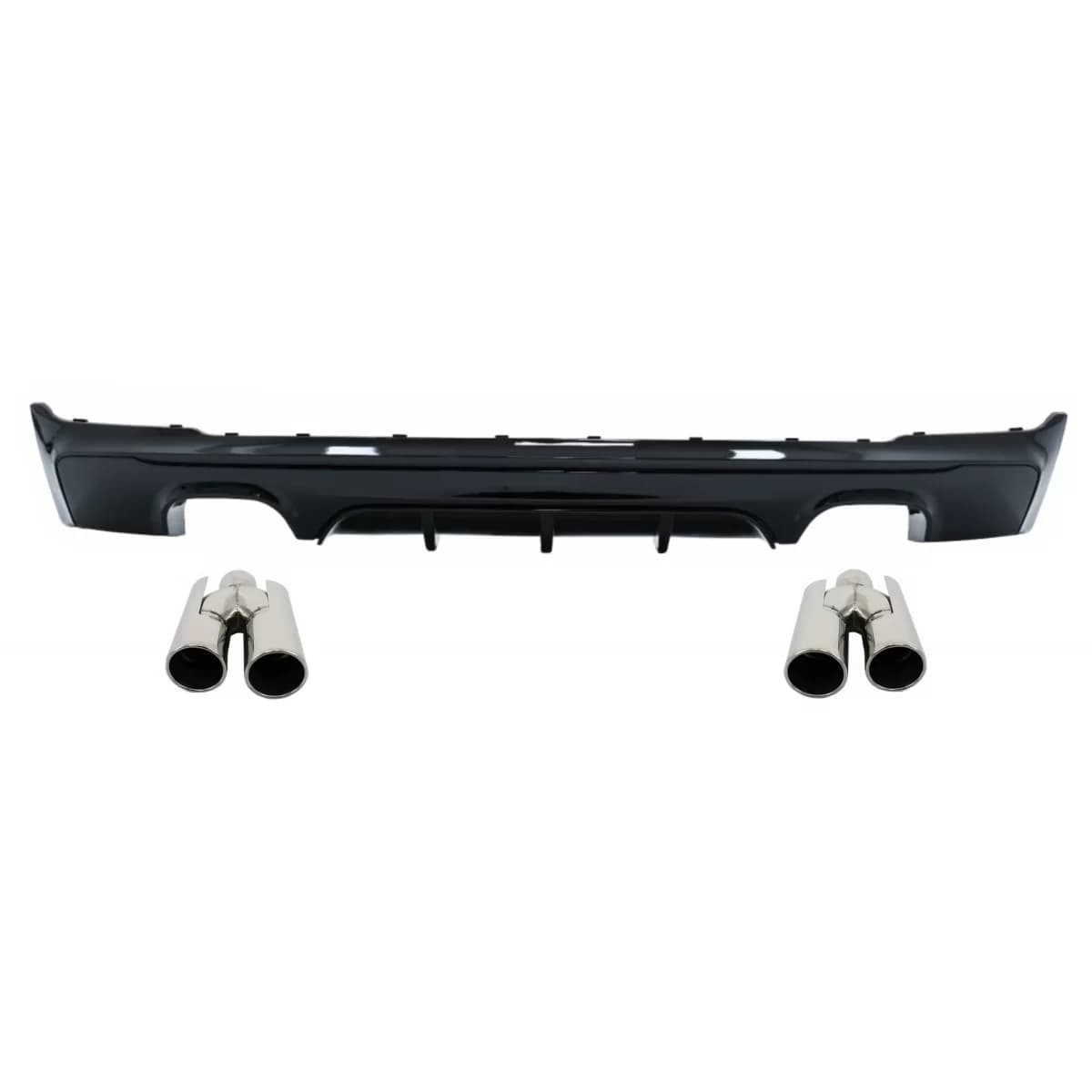 Rear Bumper Spoiler Valance Diffuser Double Outlet with Exhaust Muffler Tips suitable for BMW 2 Series F22 F23 (2013-) M Performance Design