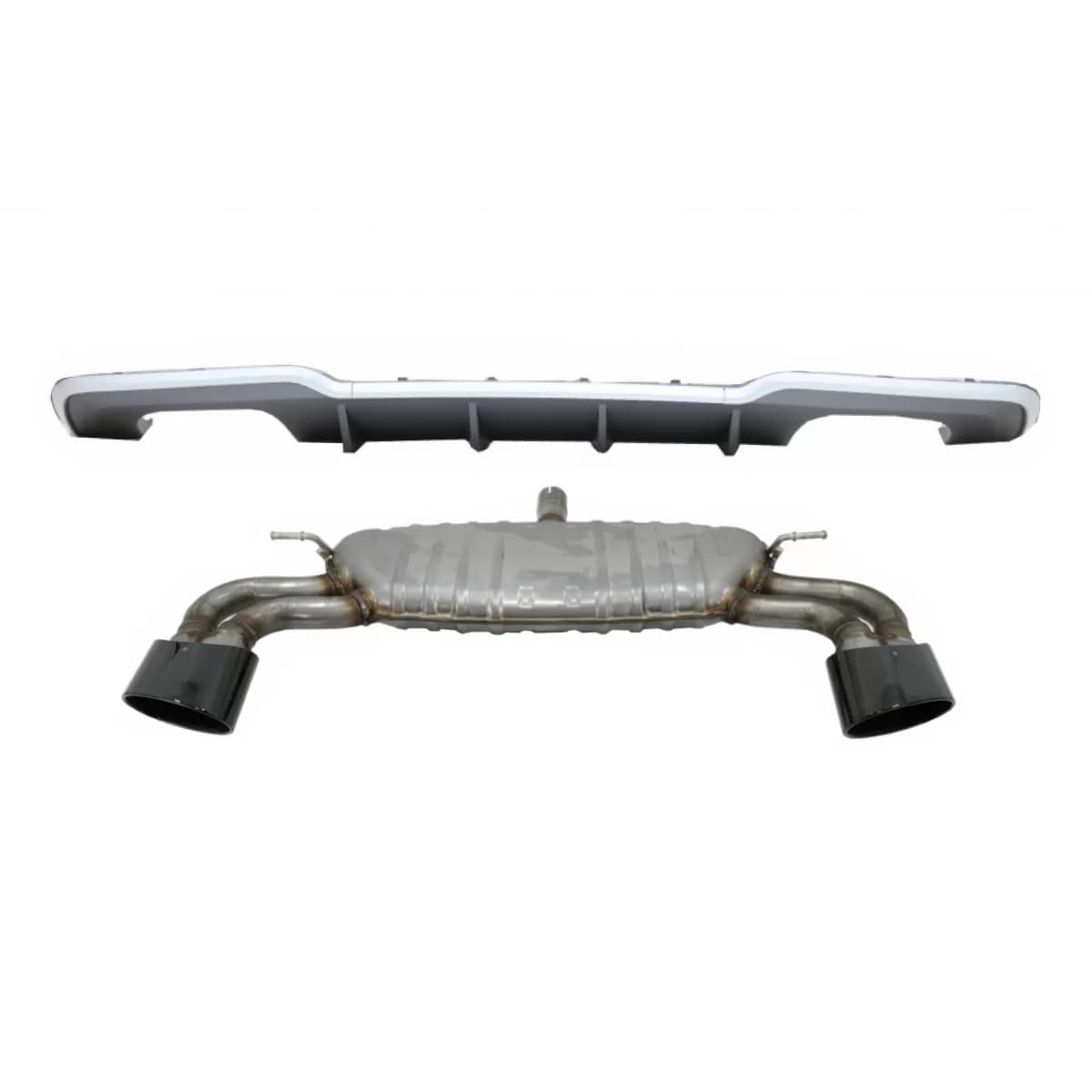 Rear Bumper Valance Diffuser with Exhaust System suitable for Audi A3 8V Facelift Hatchback Sportback (2016-2019) S-Line Bumper S3 Design
