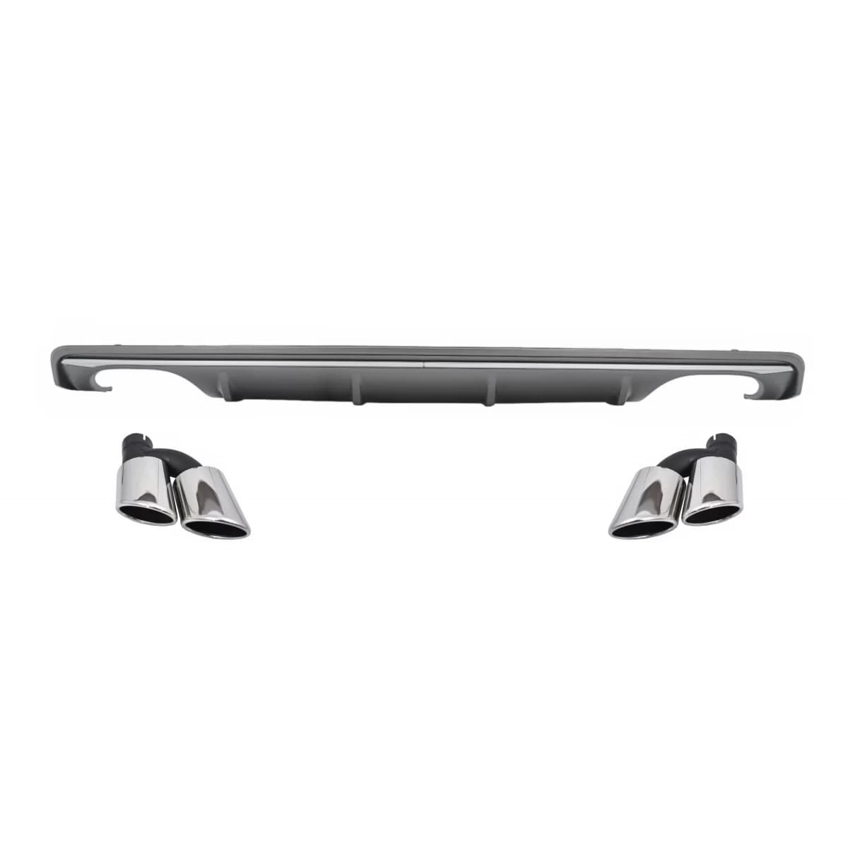 Rear Bumper Valance Diffuser suitable for Audi A3 8V Sedan (2012-2015) with Exhaust Muffler Tips Tail Pipes S3 Design