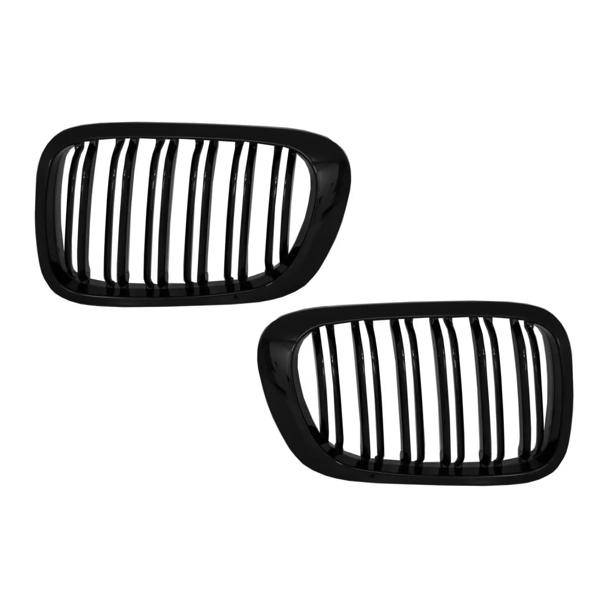 Central Kidney Grilles suitable for BMW 3 Series E46 Coupe Cabrio 2 Doors Non Facelift (1999-2002) Double Stripe M Design Piano Black