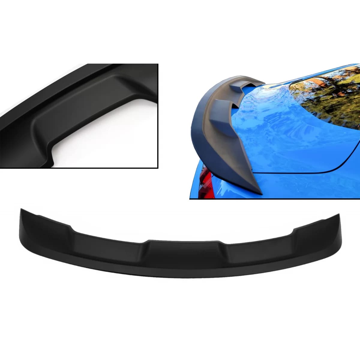 Trunk Boot Spoiler suitable for Ford Mustang Mk6 Sixth Generation (2015-2020) GT500 Design Matte Black