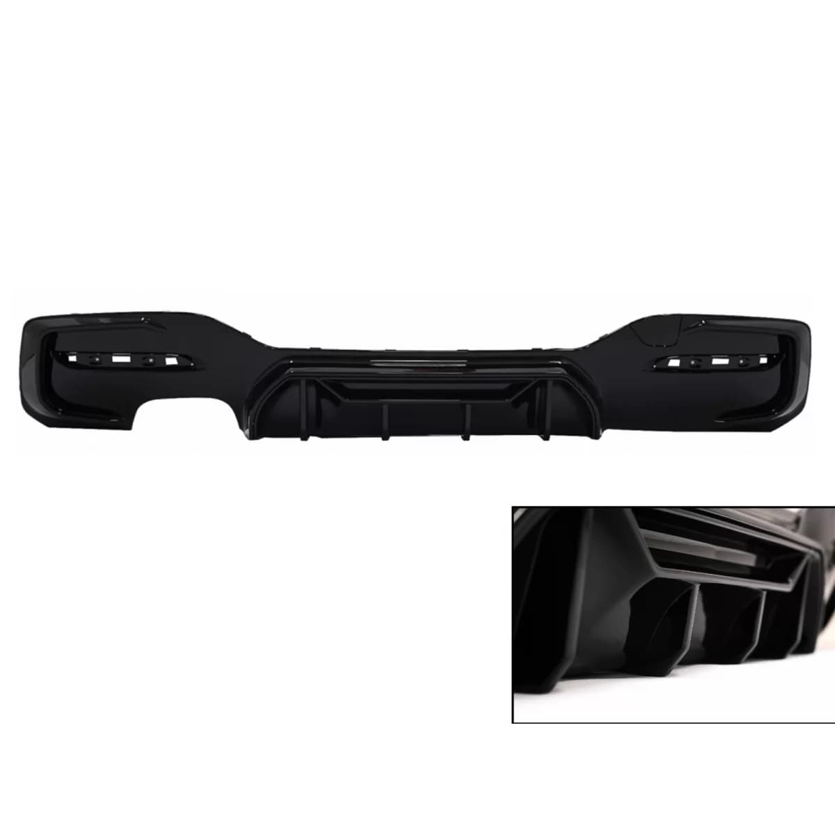 Rear Bumper Spoiler Valance Diffuser Left Double Outlet suitable for BMW 1 Series F20 F21 LCI (2015-2019) Piano Black Competition Design