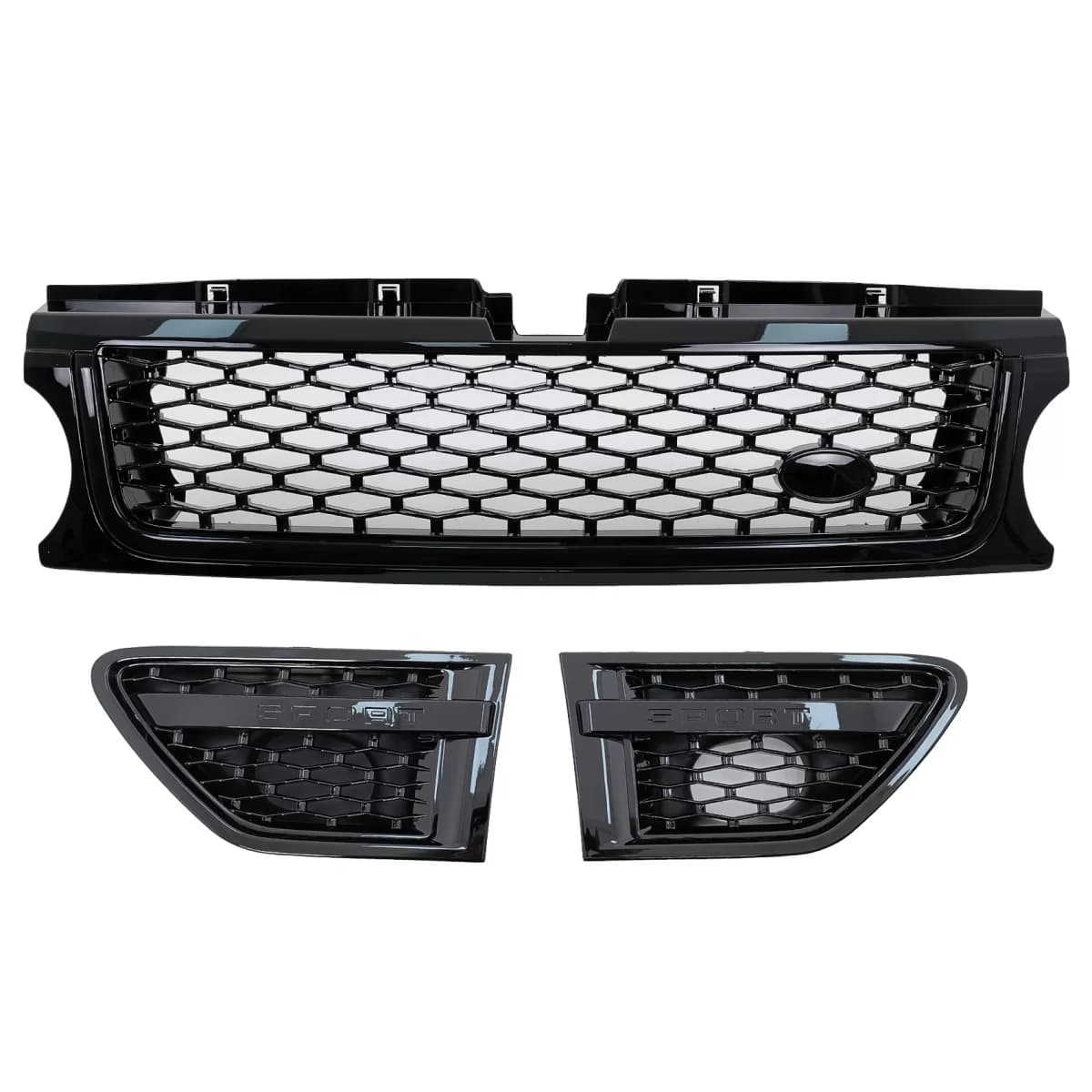 Central Grille and Side Vents Assembly suitable for Land Range Rover Sport L320 Facelift (2009-2013) Autobiography Look All Black Edition