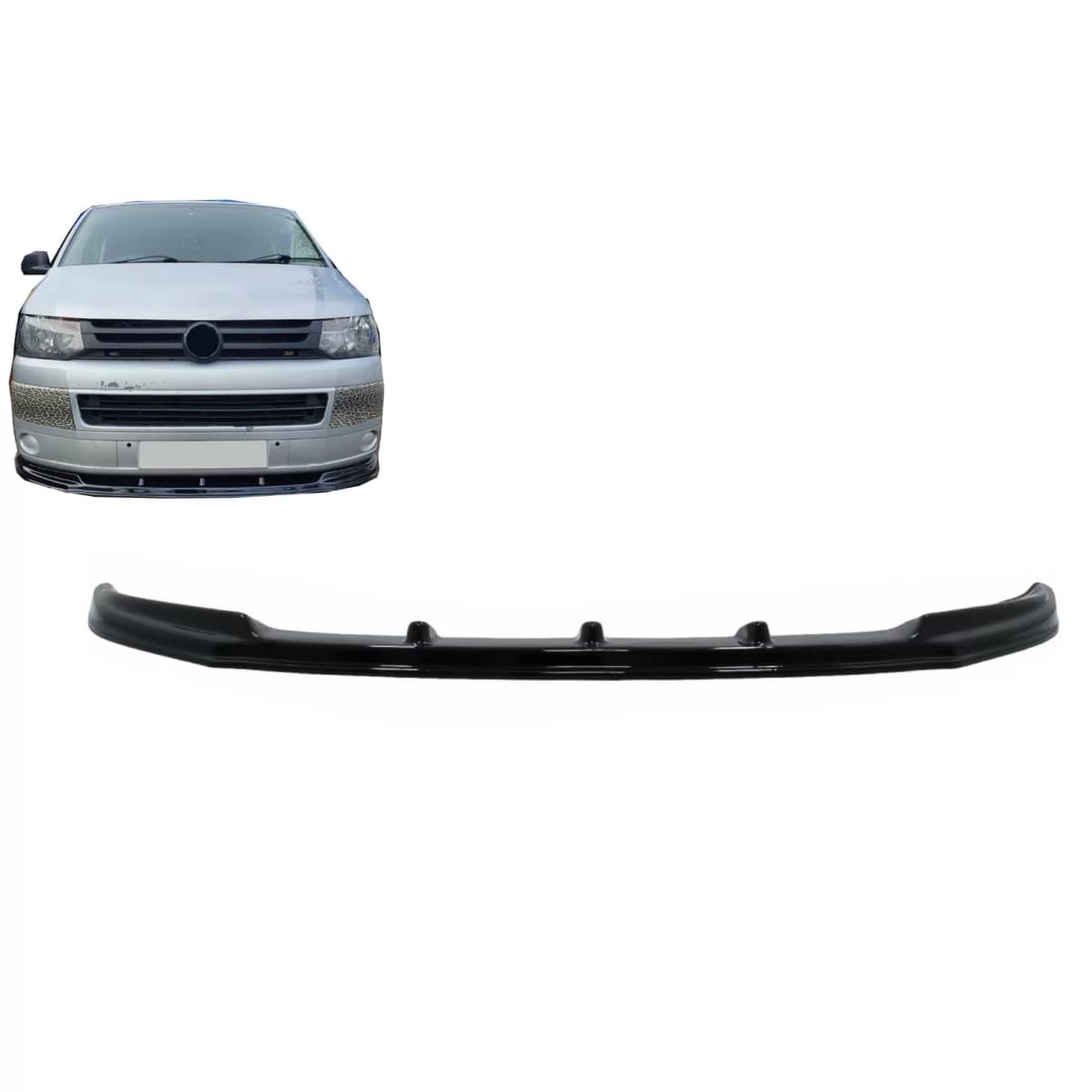 Front Bumper Lip Extension Spoiler suitable for VW Transporter Multivan Caravelle T5 Facelift (2010-2015) Standard Bumper