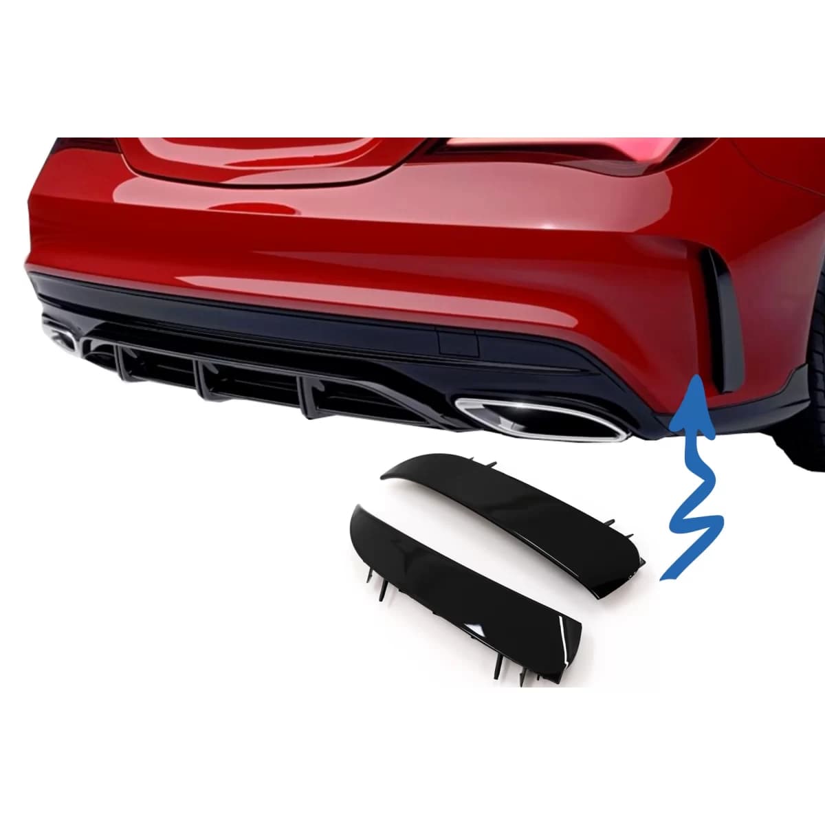 Rear Bumper Splitters Fins Side Vent Flaps Flics suitable for Mercedes CLA W117 C117 X117 (2013-2018) CLA45 Design