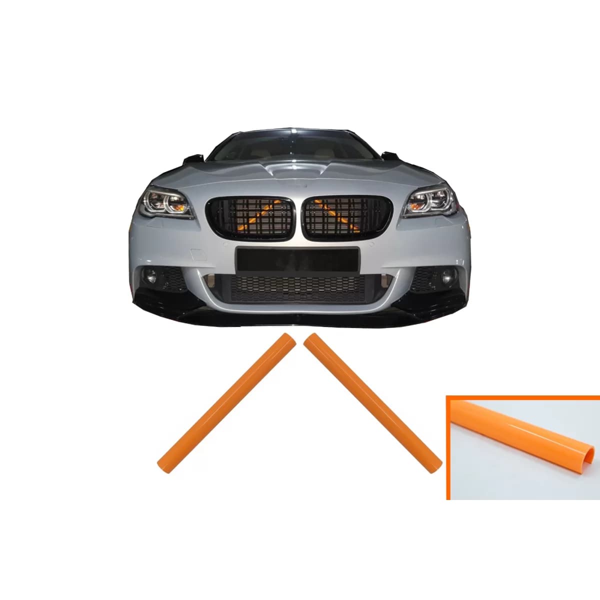 Set V-Brace Ornaments Grille Stripes Inserts Trim suitable for BMW 1 2 3 4 5 6 7 Series Orange