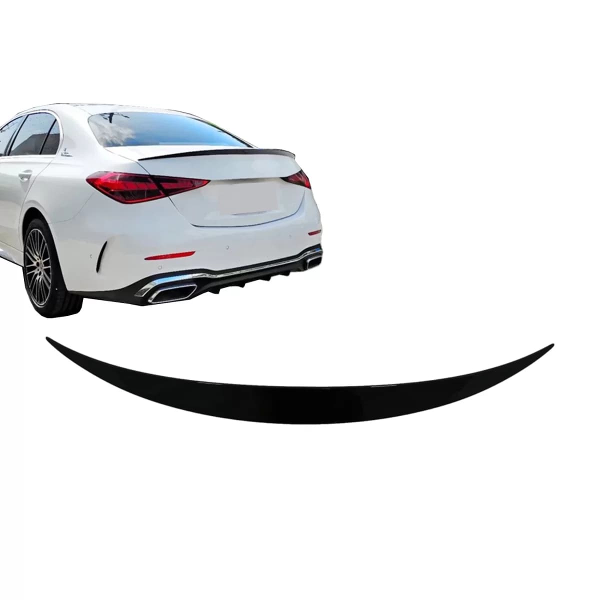 Trunk Boot Spoiler suitable for Mercedes C-Class W206 Limousine (2021-Up) Piano Black