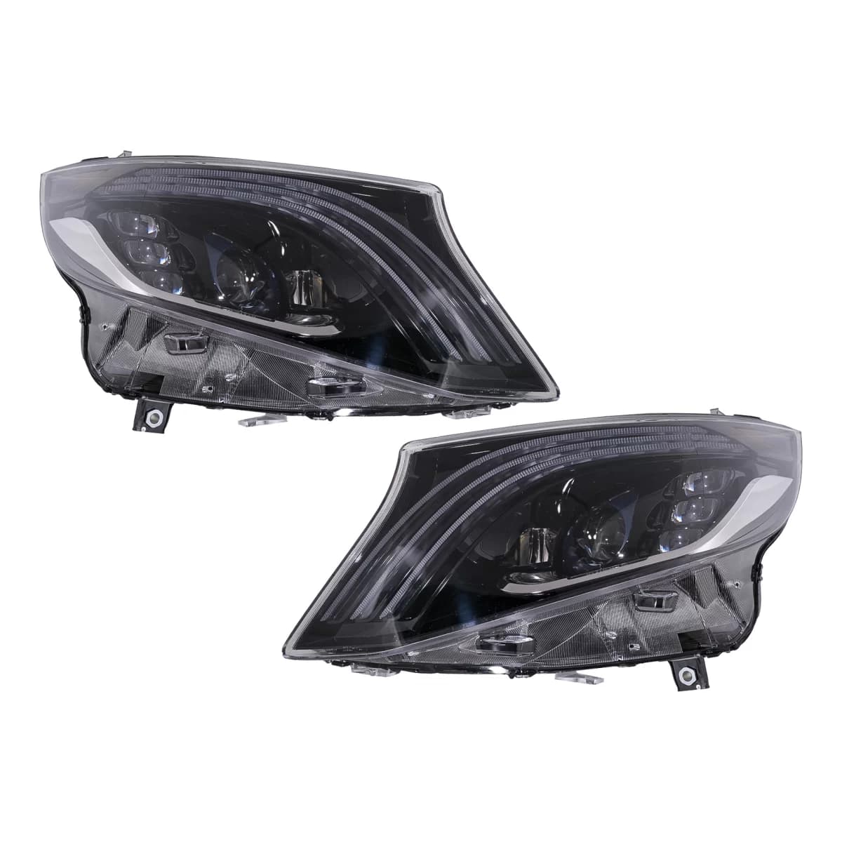 Full LED Headlights suitable for Mercedes V-Class W447 (2016-2020) Black