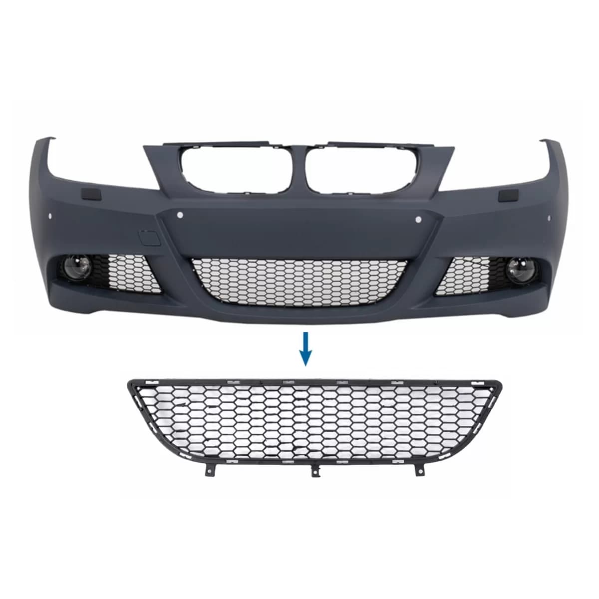Front Bumper Middle Lower Grille suitable for BMW 3 series E90 E91 LCI (2008-2011) M-Tech