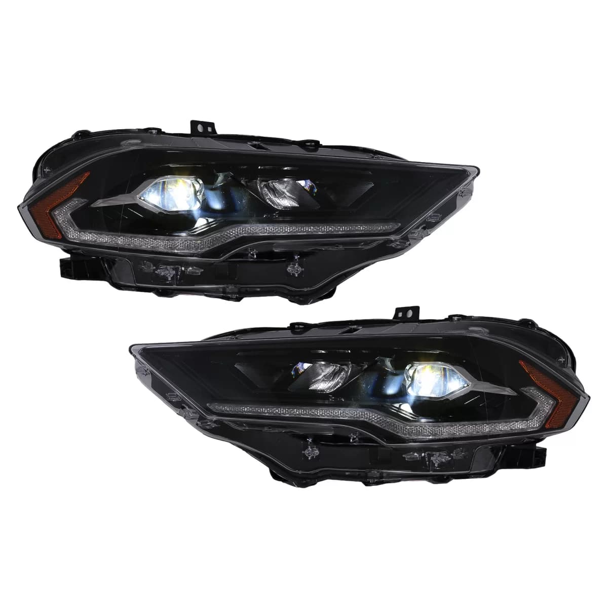 LED Headlights suitable for Ford Mustang VI Facelift (2018-2023) Black Dynamic Turning Lights