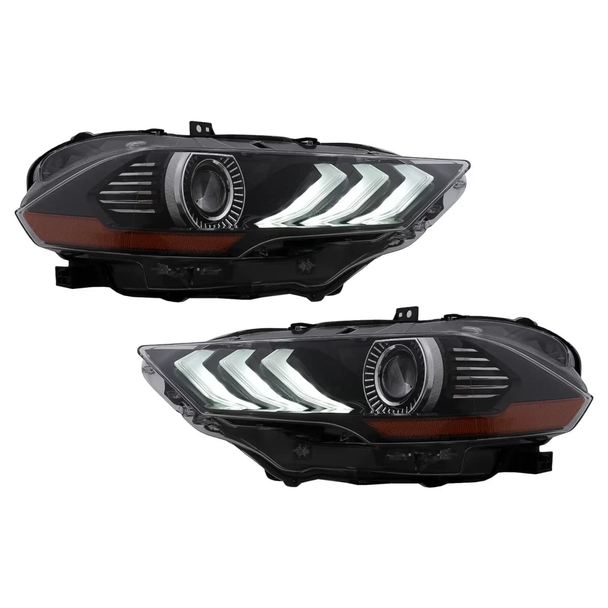 LED Headlights suitable for Ford Mustang VI Facelift (2018-2022) Black Dynamic Turning Lights RGB DRL