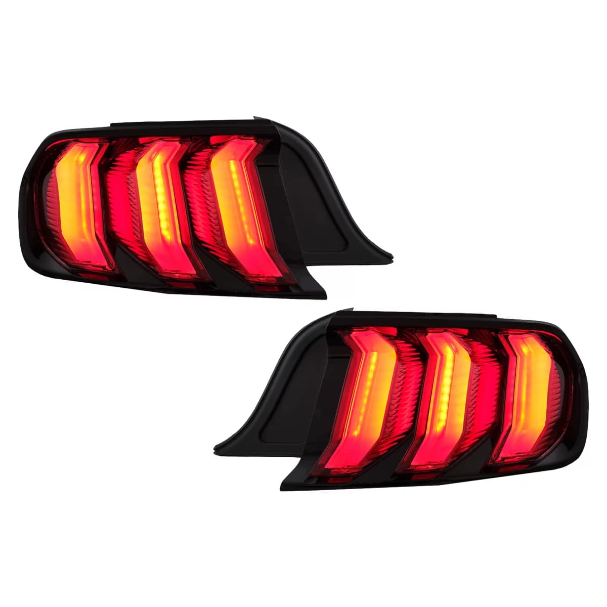 Full LED Taillights suitable for Ford Mustang VI S550 (2015-2019) Red with Dynamic Sequential Turning Lights